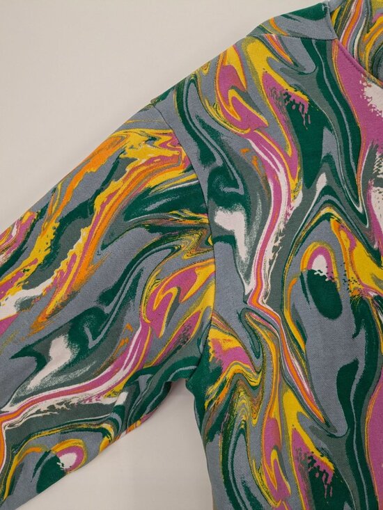 Psychedelic Swirl Hoodie Colorful Abstract Streetwear Y2K Festival Artsy Size M - Picture 8 of 11